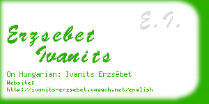 erzsebet ivanits business card
