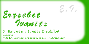 erzsebet ivanits business card